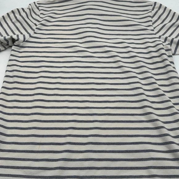 Men’s LL Bean Traditional Fit white blue Stripe Polo Medium - Picture 7 of 7